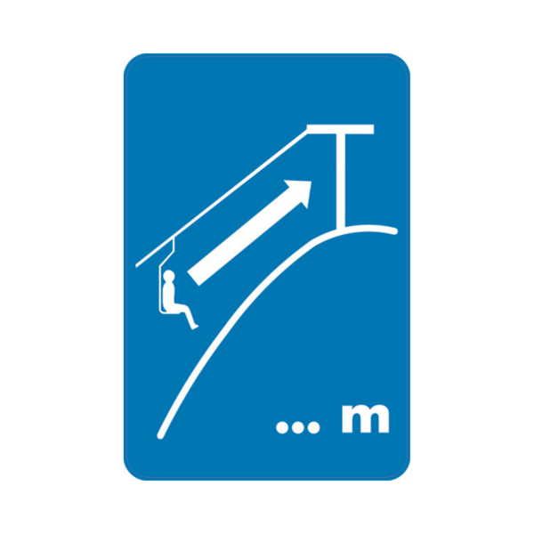 Panneau RM rectangle Dibon 40x60cm arrivée télésiège à ...m REC-DIB190